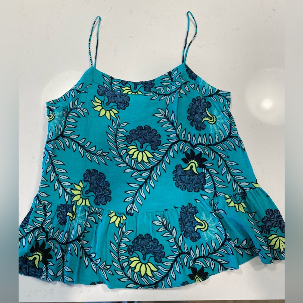 LOFT Teal and Navy Floral Camisole